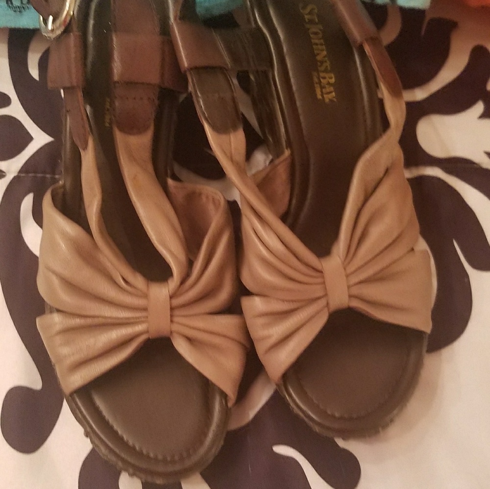 St Johns Bay Brown Leather Wedges 6. Festival etc